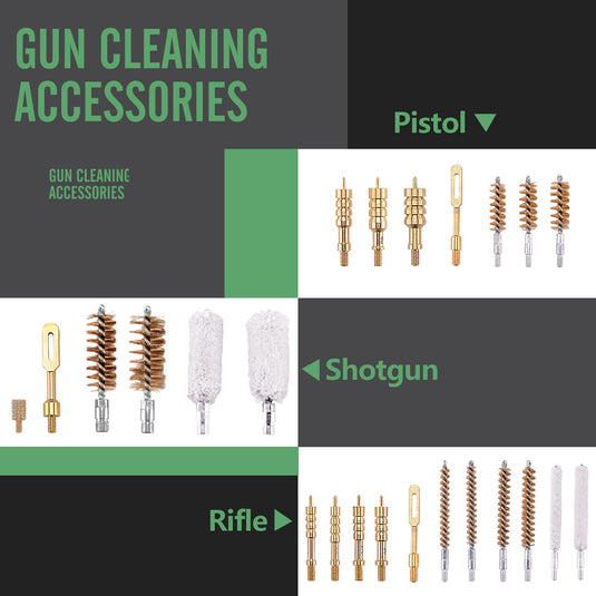Gun Cleaning Kit Universal Rifle Shotgun Gun Cleaning Kits for All Guns，22 243 270 30 357 9MM 40 45 12 20 Gauge Cleaning Kit, Rifle Pistol Gun Cleaning Rod Patches