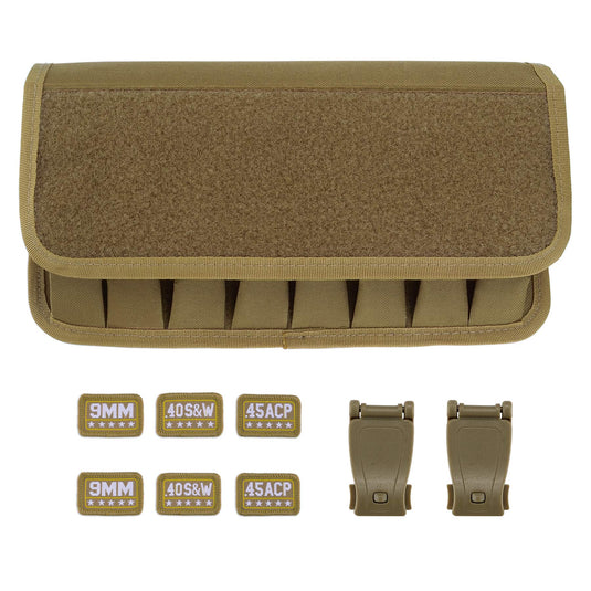 Molle 8 Mag Pouch with Cover Pistol Magazine Storage Pouch