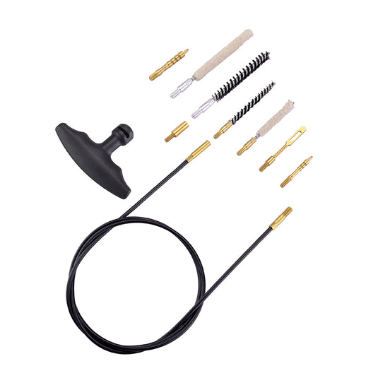 Airgun Cleaning Kit .177 Cal .22 Cal with Cotton Mop Nylon Brushes Flex Cable