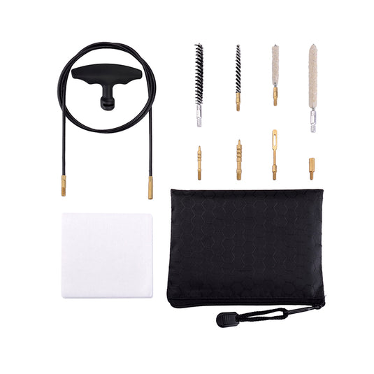 Airgun Cleaning Kit .177 Cal .22 Cal with Cotton Mop Nylon Brushes Flex Cable
