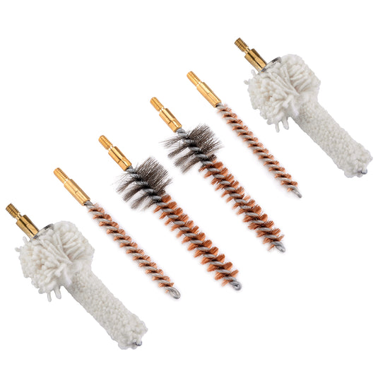 Rifle Phosphor Bristle Bronze Bore Brush Gun Cleaning Chamber Brush Kit with 50 Professional Square Patches