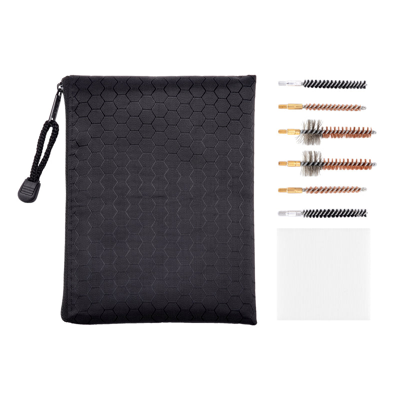 Load image into Gallery viewer, Rifle Phosphor Bristle Bronze Bore Brush Gun Cleaning Chamber Brush Kit with 50 Professional Square Patches
