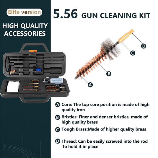 .22 5.56 Rifle Cleaning Kit with Bore Chamber Brushes
